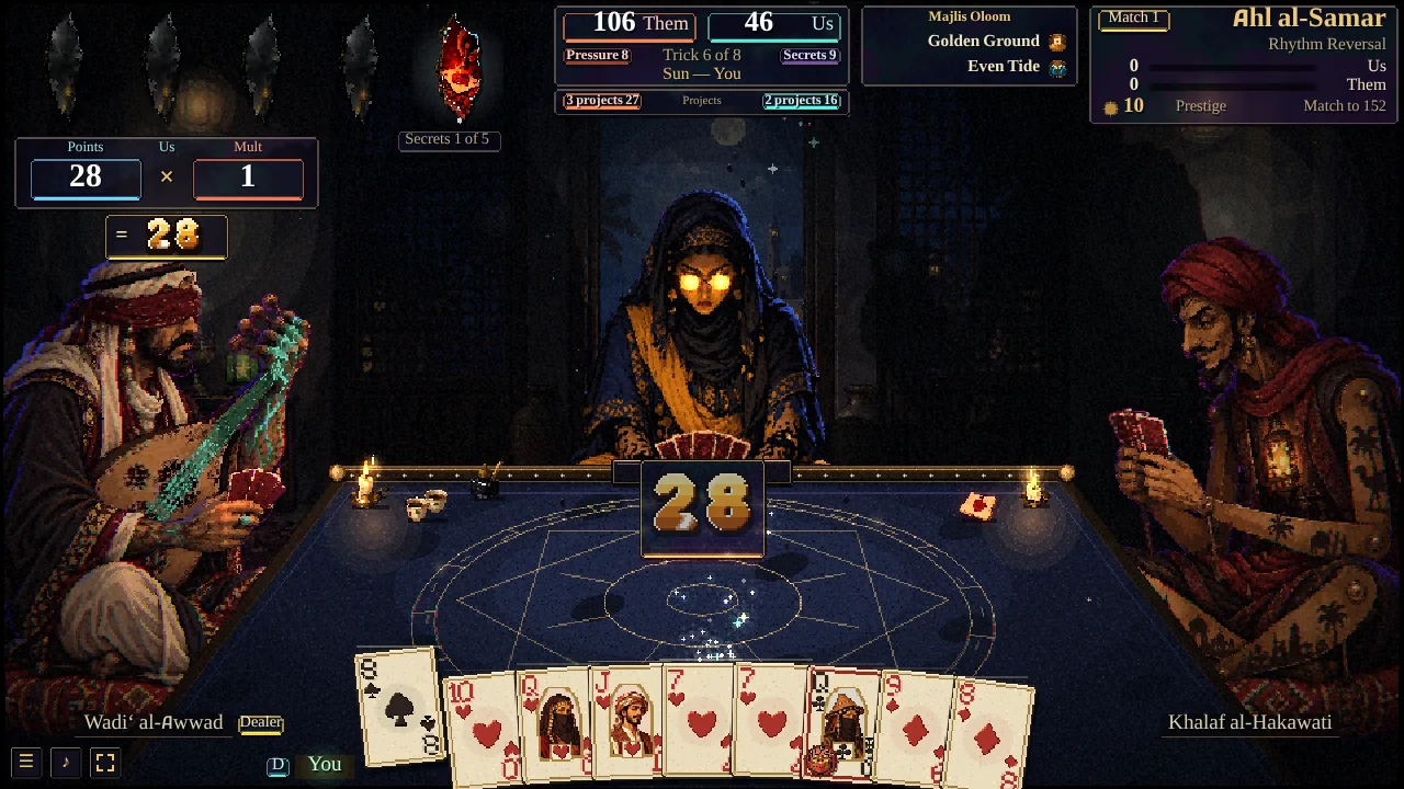 A deal in play at the table