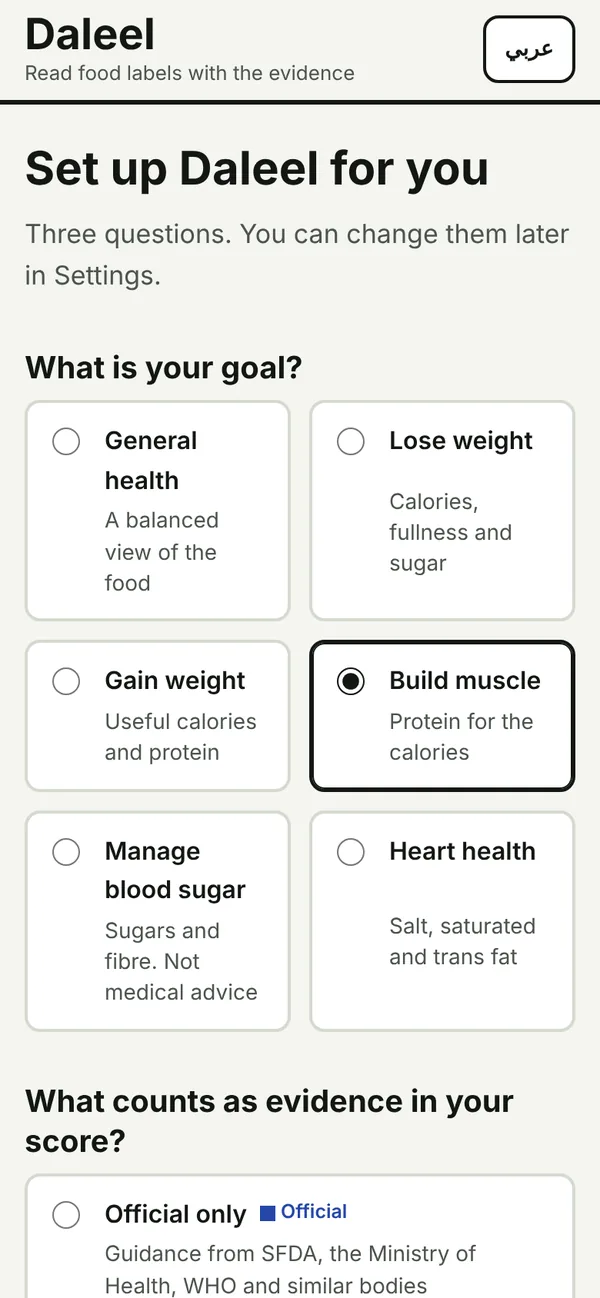 Setting the goal to build muscle